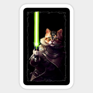 Fun Cat Print ~ AI Art ~ Fantasy Cat ~ Sci-fi Cat ~ Cats with Lightsabers Sticker